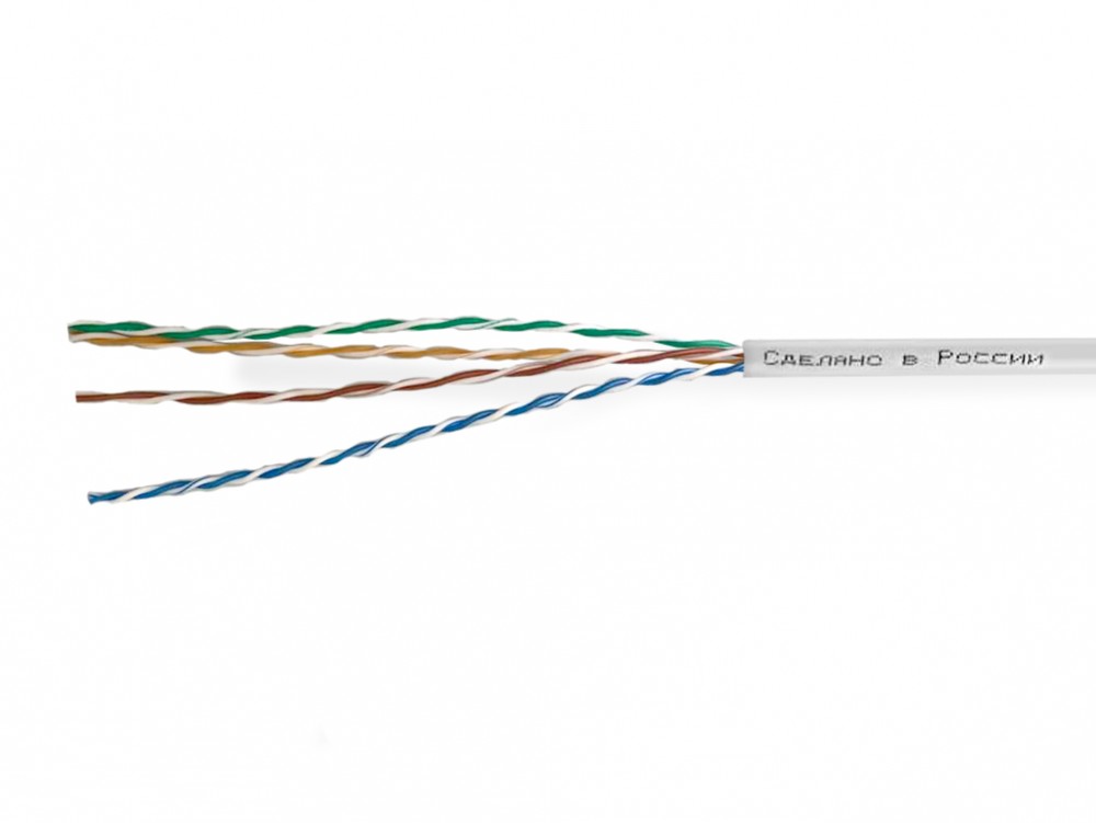 Витая пара UTP кат.5e, 4 пары, CU, 0.51мм, 305м., внутренний, одножильный, белый, SkyNet (505543)