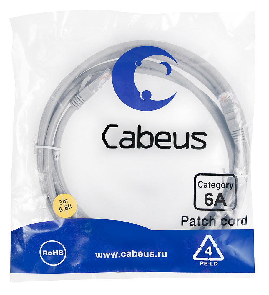 

Патч-корд UTP кат.6a, 3м, RJ45-RJ45, серый, CU, LSZH, Cabeus PC-UTP-RJ45-Cat.6a-3m-LSZH (PC-UTP-RJ45-Cat.6a-3m-LSZH), PC-UTP-RJ45-Cat.6a-3m-LSZH