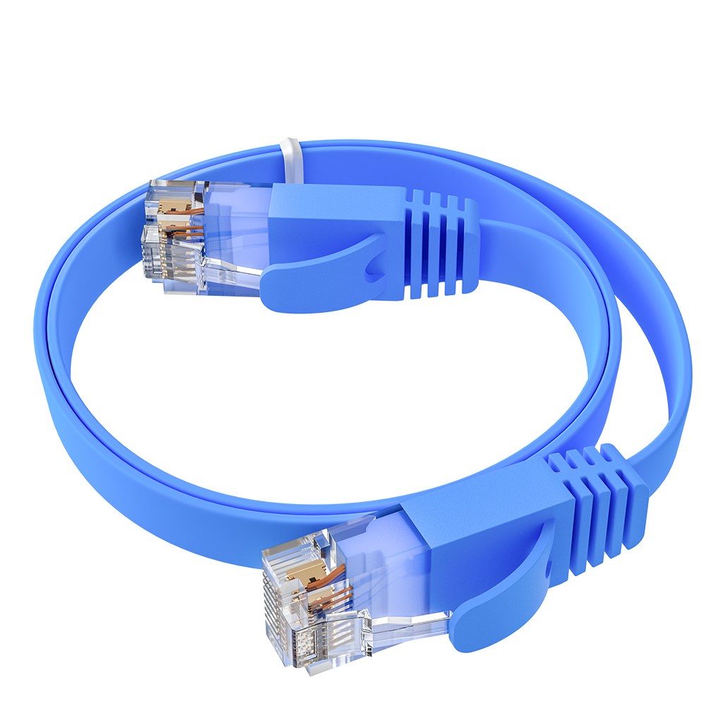 

Патч-корд UTP кат.6, 0.3м, RJ45-RJ45, синий, CU, плоский, Greenconnect PROF GCR-53086 (GCR-53086), GCR-53086