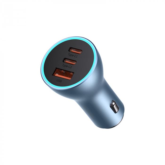 

Автомобильное зарядное устройство Baseus Golden Contactor Pro Triple, USB, 2xUSB Type C, 3А, 65 Вт, синий (918844), Golden Contactor Pro Triple