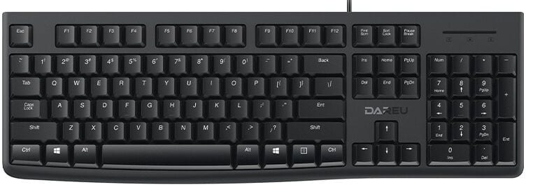 

Клавиатура проводная Dareu LK185, мембранная, USB, черный (LK185 Black), LK185