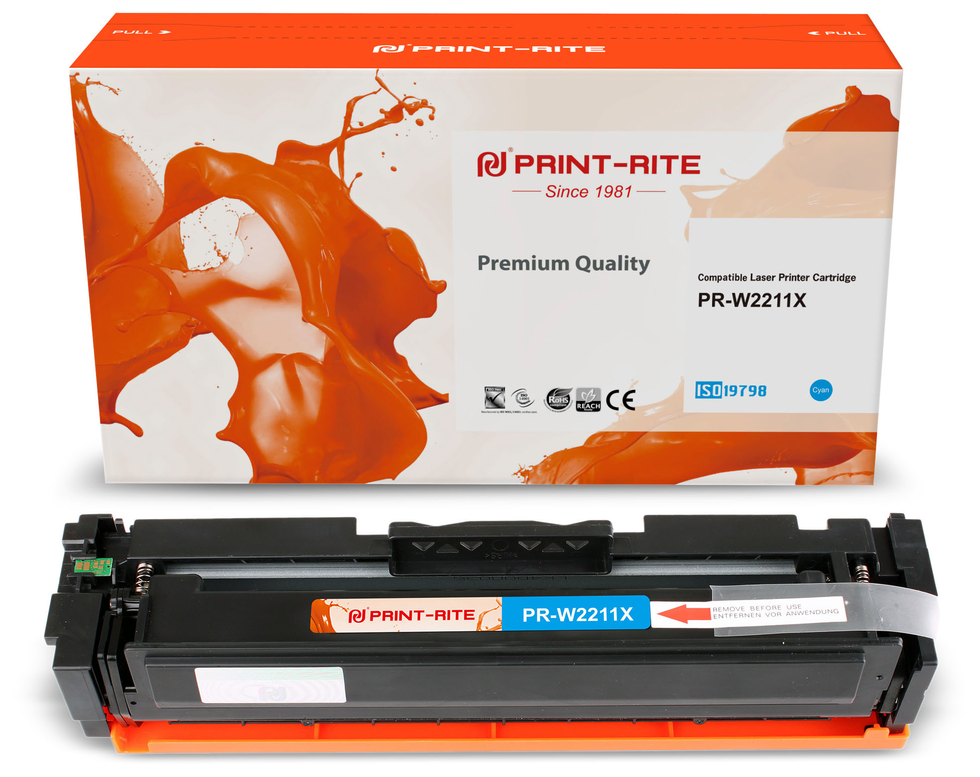 

Картридж лазерный Print-Rite PR-W2211X (W2211X), голубой, 2450 страниц, совместимый для M255/MFP M282/M283