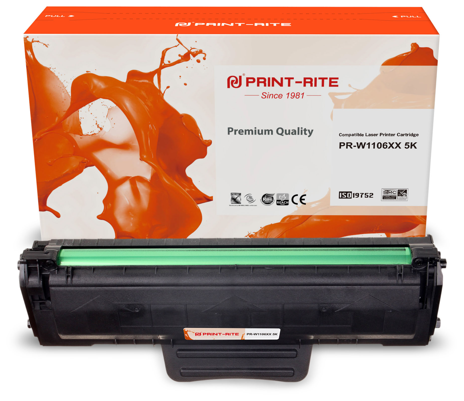 

Картридж лазерный Print-Rite PR-W1106XX (W1106XX), черный, 5000 страниц, совместимый для 107/135a/135r/135w/137fnw
