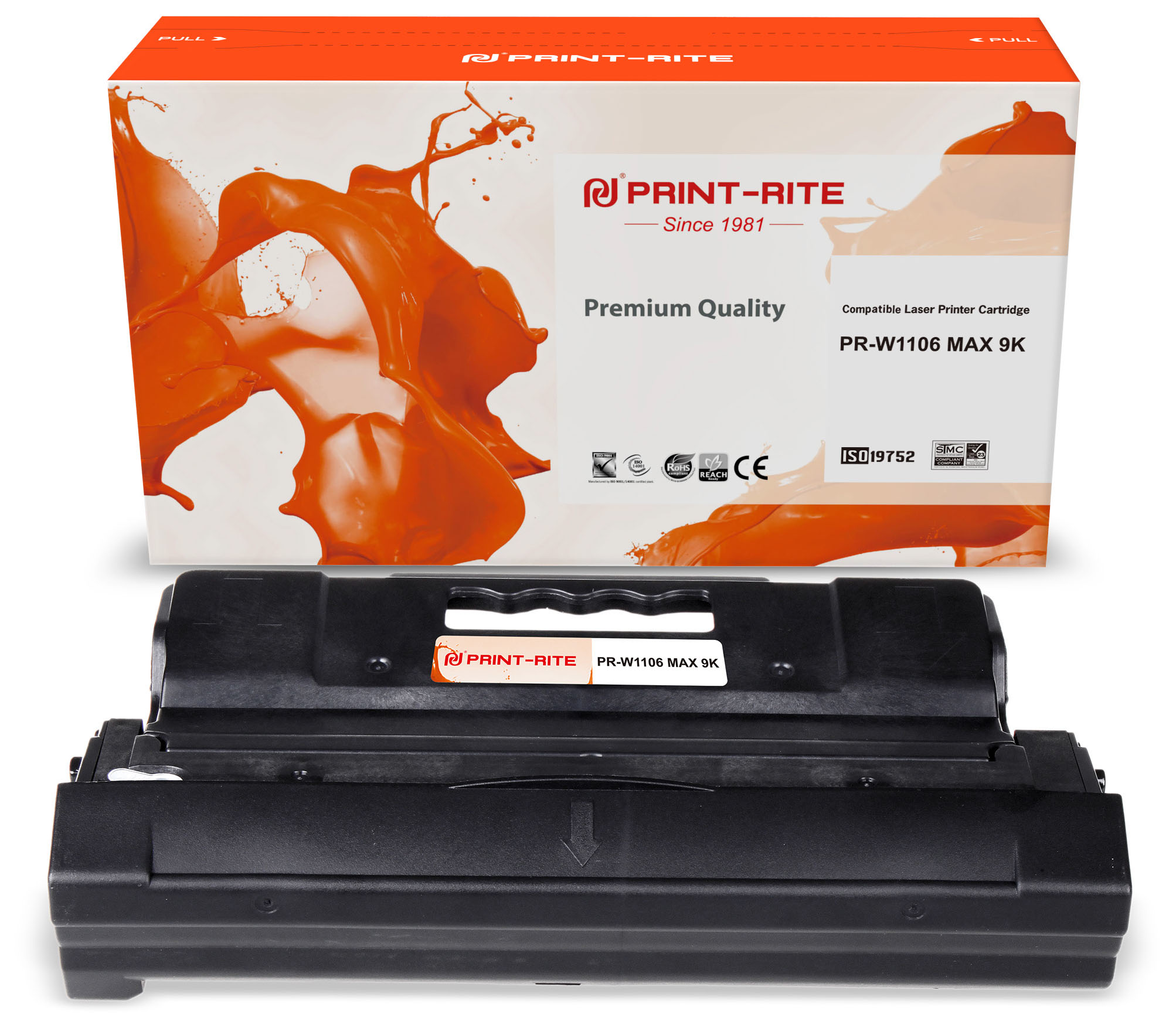 

Картридж лазерный Print-Rite PR-W1106 MAX (W1106X), черный, 9000 страниц, совместимый для 107/135a/135r/135w/137fnw
