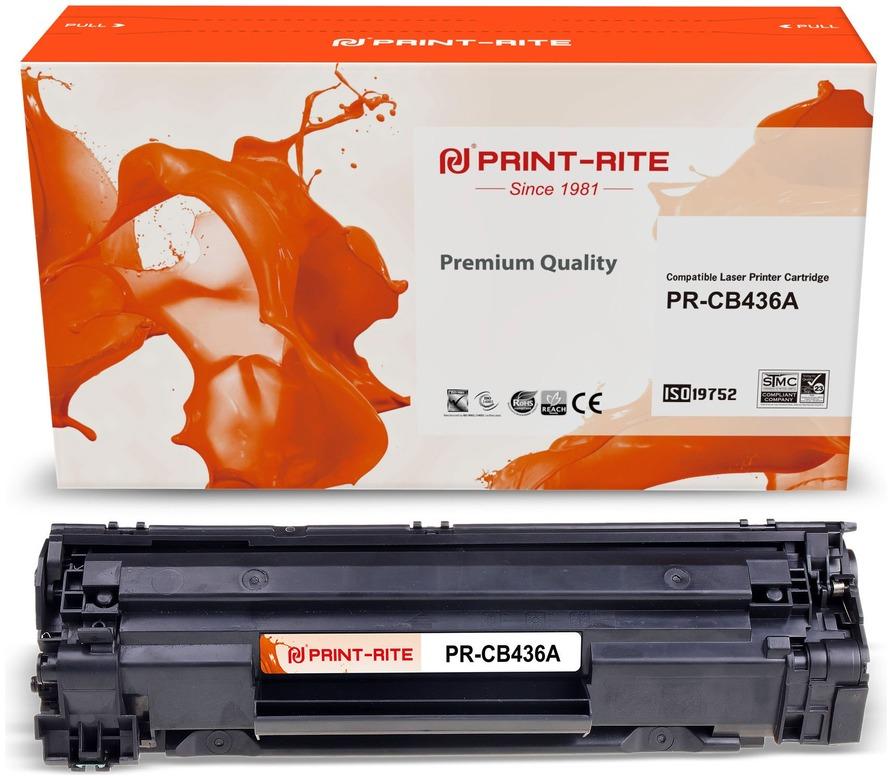 Картридж лазерный Print-Rite PR-CB436A (№36A/CB436A), черный, 2000 страниц, совместимый для LaserJet M1120 / M1120n / M1522n / M1522nf / P1505 / P1505n