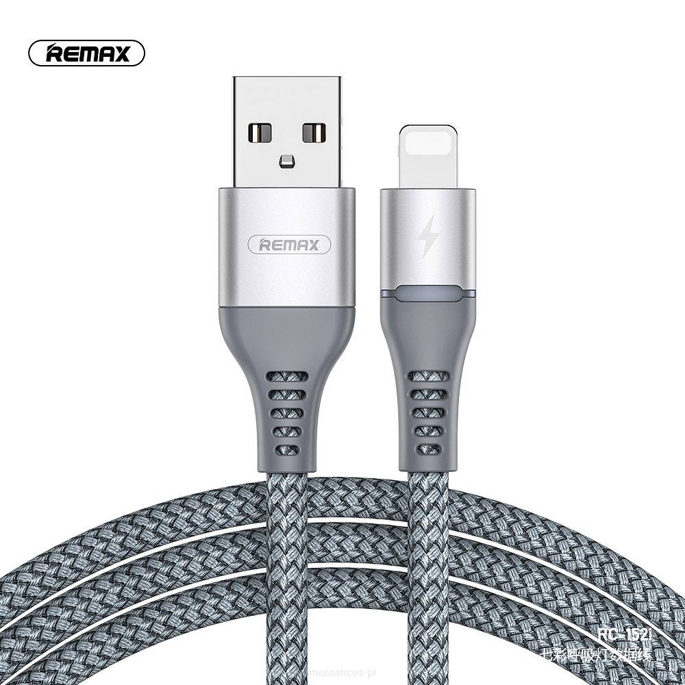 

Кабель USB-Lightning 8-pin, 2.4A, 1м, серый Remax Colorful Light RC-152i (6972174152073), RC-152i