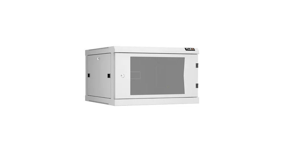 Шкаф телекоммуникационный настенный 6U 600x600, стекло/металл, серый, разборный, TLK Lite (TWI) TWI-066060-R-G-GY (TWI-066060-R-G-GY)