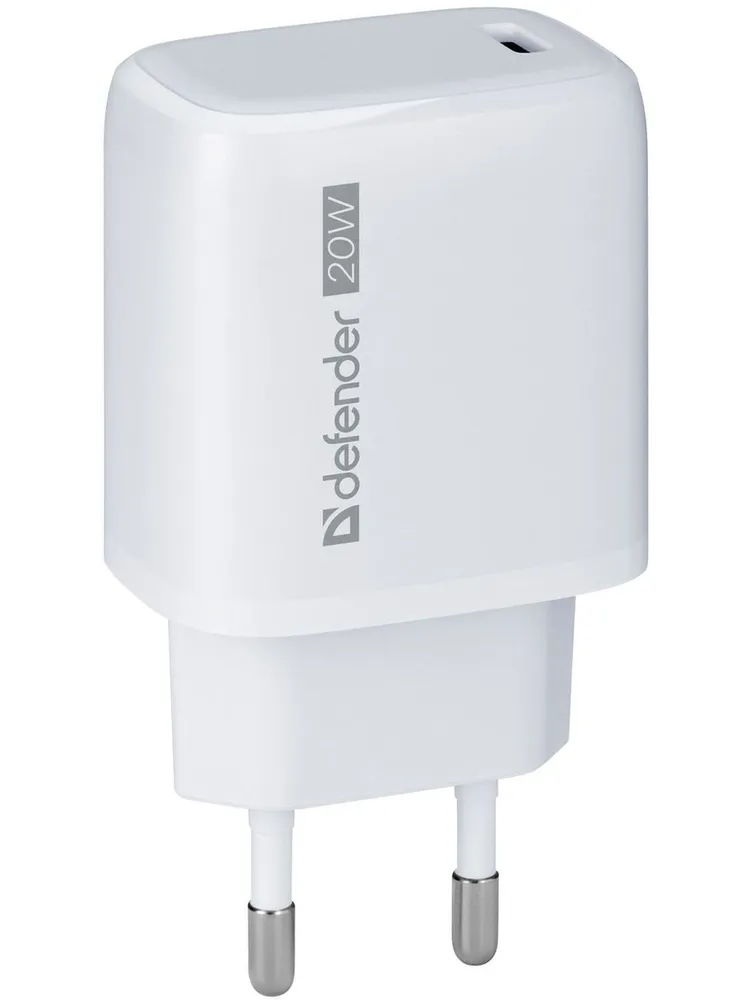 

Сетевое зарядное устройство Defender UPA-120 20W, USB type-C, Quick Charge, PD, 3A, белый (83586), UPA-120