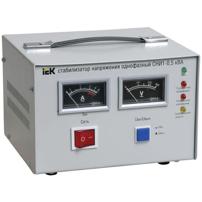 

Стабилизатор напряжения IEK СНИ1, 500 VA, клеммная колодка, белый (IVS10-1-00500), СНИ1