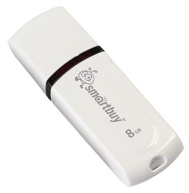 

Флешка 8Gb USB 2.0 SmartBuy Paean, белый (SB8GBPN-W), Paean