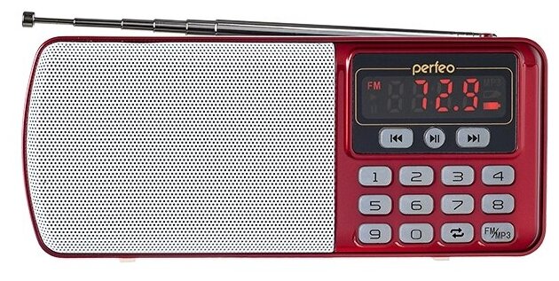 

Портативная акустика Perfeo ЕГЕРЬ, 3 Вт, FM, AUX, USB, microSD, красный (i120-RED), ЕГЕРЬ