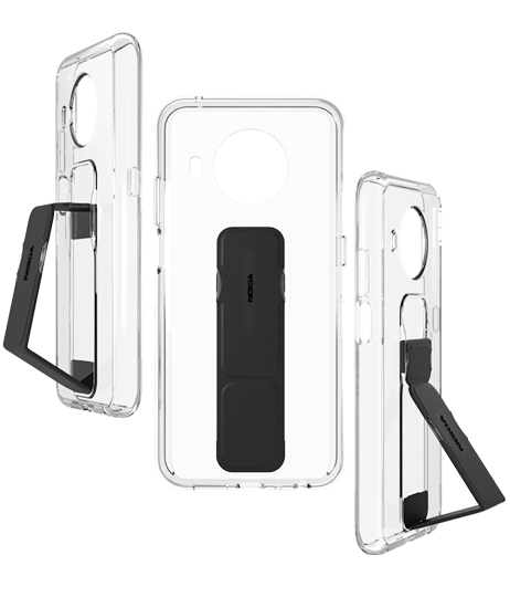 

Чехол-накладка Nokia X10 Grip & Stand Case GC-X10-X20, силикон, черный/прозрачный (8P00000136)