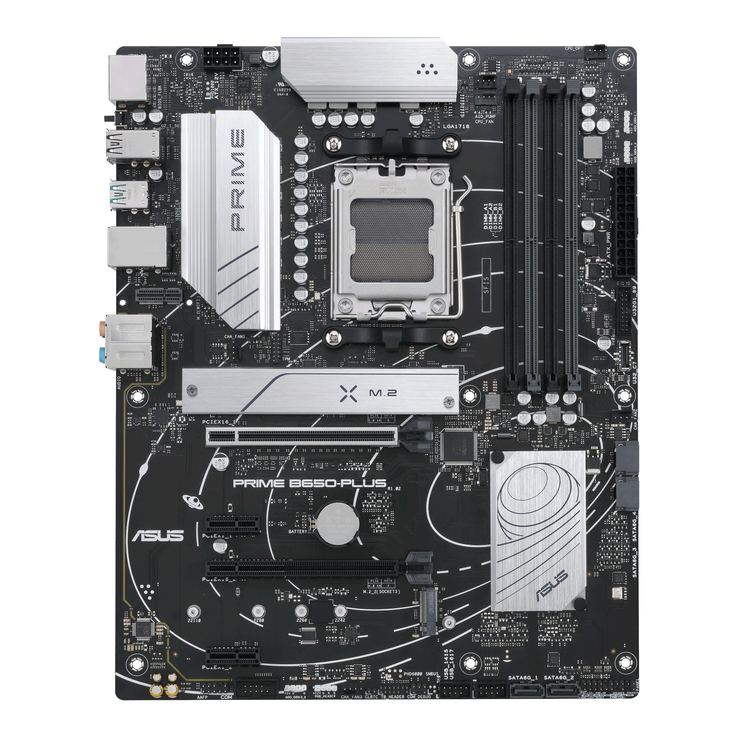 

Материнская плата ASUS PRIME B650-PLUS, AM5, AMD B650, 4xDDR5 DIMM, 2PCI-Ex16, 4SATA3, 7.1-ch, 2.5GLAN, 9 USB 3.2, 2 USB Type-C, HDMI, DP, ATX, Retail, PRIME B650-PLUS