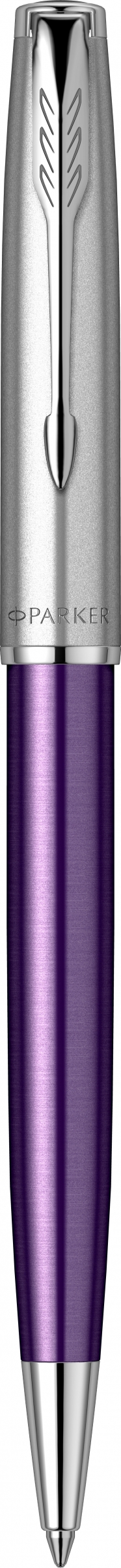 

Ручка шариковая автомат Parker Sonnet Essentials Violet SB Steel CT, черный, нержавеющая сталь, палладий, подарочная упаковка (2169369), Sonnet Essentials Violet SB Steel CT
