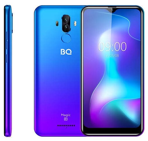 Смартфон BQ 6042L Magic E, 6.09" 600x1280 IPS, Unisoc SC9863A, 2Gb RAM, 32Gb, NFC, 2xCam, 2-Sim, 2950mAh, Micro-USB, Android 9.0, синий б/у, после ремонта(замена основной платы), следы эксплуатации, комплект полный