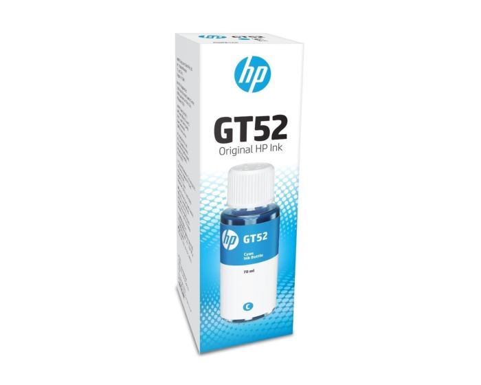 Чернила HP GT52, 70 мл, голубой, оригинальные, водные для Ink Tank 115/310/315/318/319;Ink Tank Wireless 410/415/416/418/419;DeskJet GT 5810/5820/5812/5822 (M0H54AA)