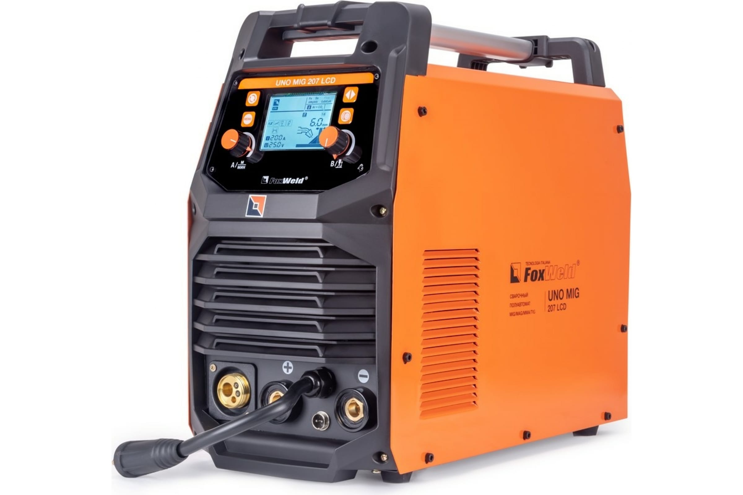 

Сварочный аппарат Foxweld UNO MIG 207 LCD, TIG, MIG/MAG, MMA, полуавтомат, MMA (150А-270А), 140 В-220 В (8754), UNO MIG 207 LCD