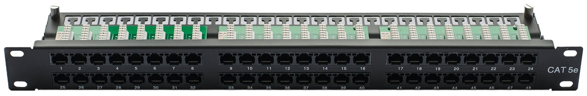 

Патч-панель в шкаф 19" 1U, порты: 48 x RJ-45 кат. 5e, органайзер, черный, TOP-PPR-UTP5е-48-1U, TopLAN (TOP-PPR-UTP5е-48-1U), TOP-PPR-UTP5е-48-1U