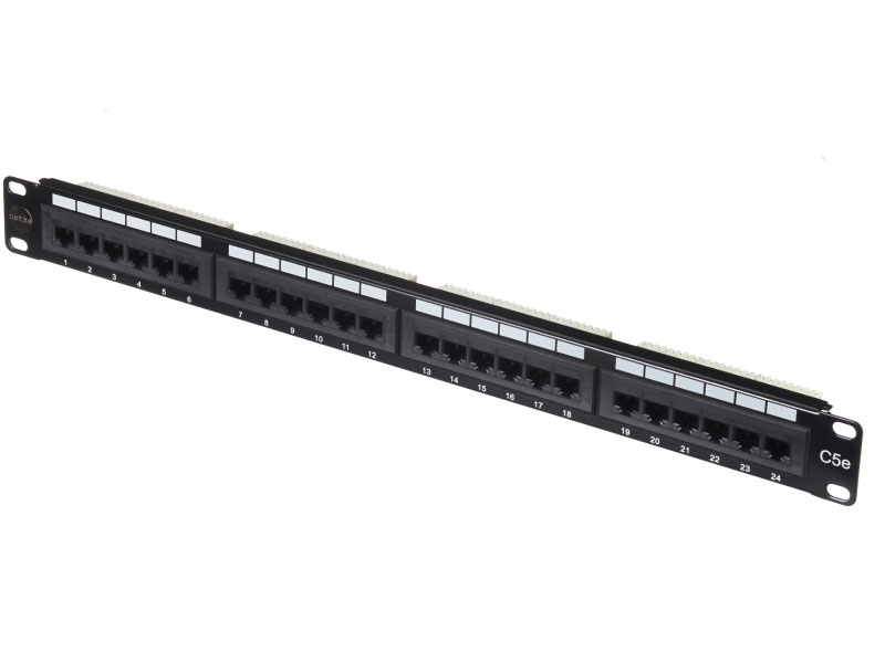 

Патч-панель 19" 1U, порты: 24 x RJ-45 кат. 5e, черный, Netko