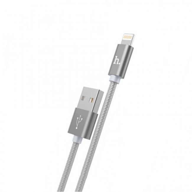 

Кабель USB-Lightning 8-pin, 2.4A, 1м, серый HOCO X2 (6957531032168), X2