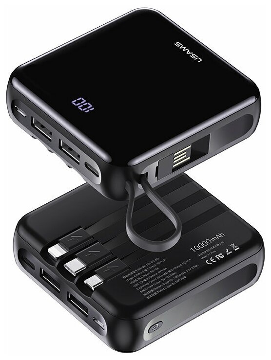 

Портативный аккумулятор (Powerbank) USAMS US-CD169 PB61, 10000mAh, 6, 3A, Type-C, QC, черный (10KCD16901), US-CD169 PB61