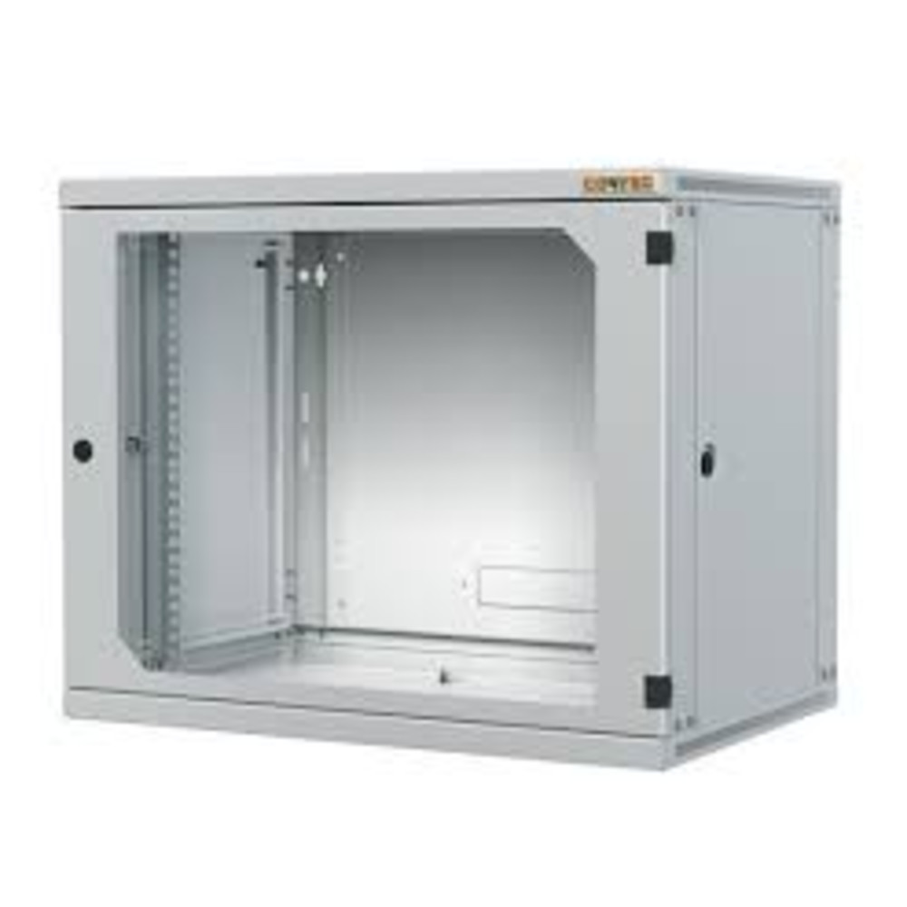 Шкаф серверный настенный 6U 600x400, стекло/металл, серый, антивандальный, в сборе, CONTEG RUN-06-60/40-I (RUN-06-60/40-I)
