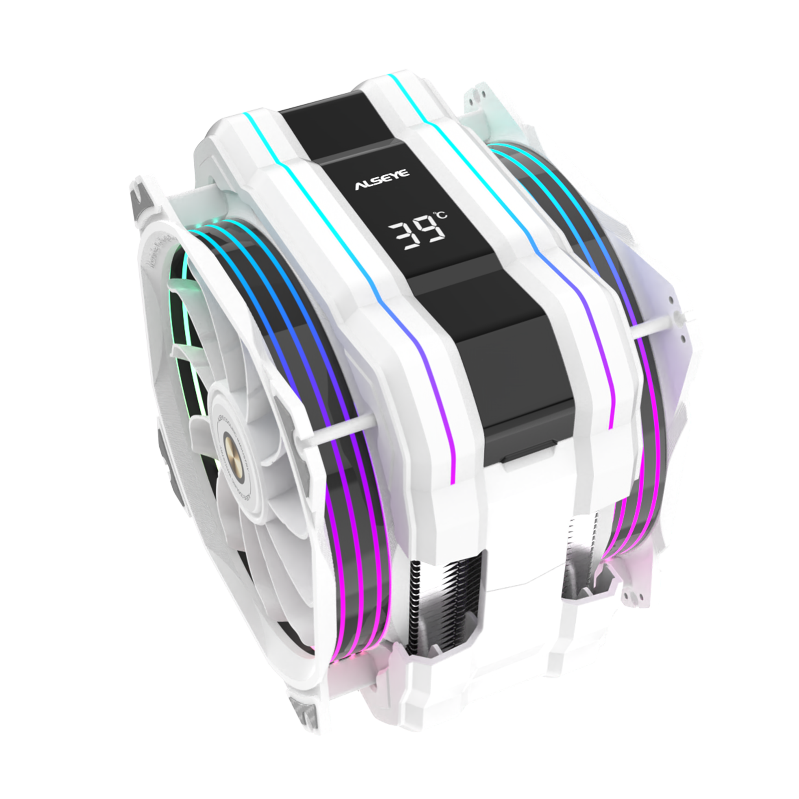 

Кулер для процессора Alseye M120D PLUS II для Socket/115x/1200/1356/1366/1700/1851/2011/2011-3/2066/AM4, 120 мм, 1900rpm, 38.2 дБА, 200 Вт, 4-pin PWM, Al+Cu, ARGB (M120 D-W-Plus), M120D PLUS II