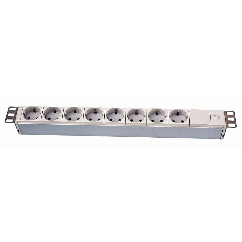

Блок розеток 1U, кол-во розеток: 8 (8xЕвро), 20А, серый, Soliton (S-PDU-8Sh)