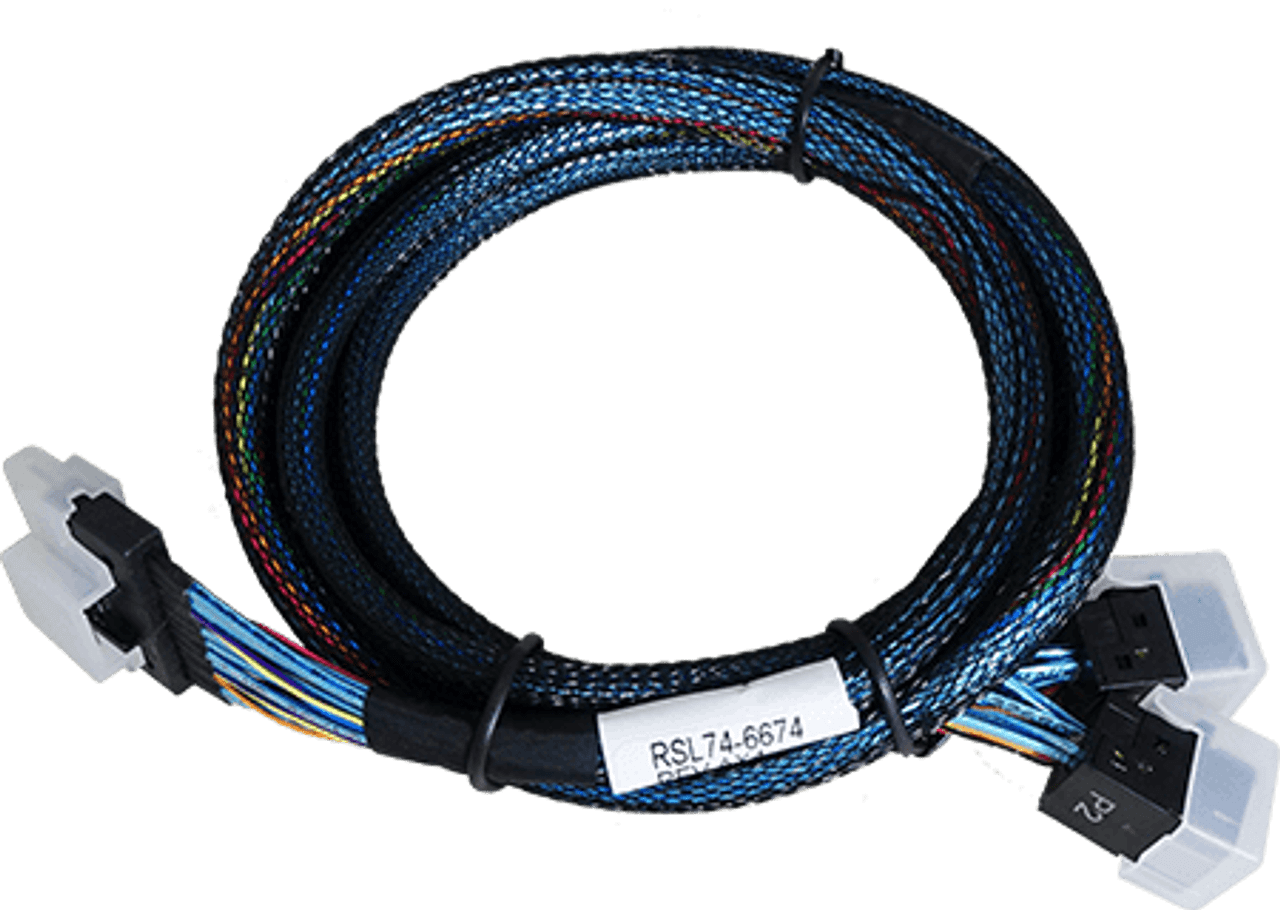 

Кабель Areca CB-5443-1, SFF-8654 (SlimLine SAS x8) - 2xSFF-8643 (mini SAS HD), аналог Broadcom 05-60003-00, 1 м (26II-1C5443-1M00), CB-5443-1