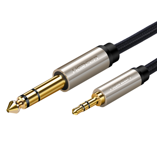 

Кабель Jack 3.5mm(M)-Jack 6.35mm(M), 10м, черный UGREEN AV127 (40808), AV127