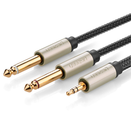 

Кабель-разветвитель Jack 3.5mm(M)-2xJack 6.3mm(M), 2м, серый UGREEN AV126 (10615), AV126