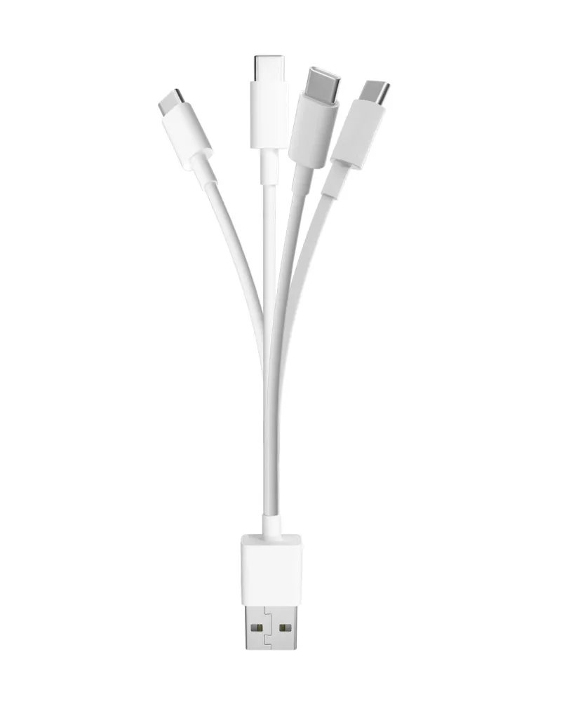 Кабель USB 2.0(Am)-4xUSB Type-C(m), 1A быстрая зарядка, 12.5см, белый Duwi 62018 1 (62018 1)