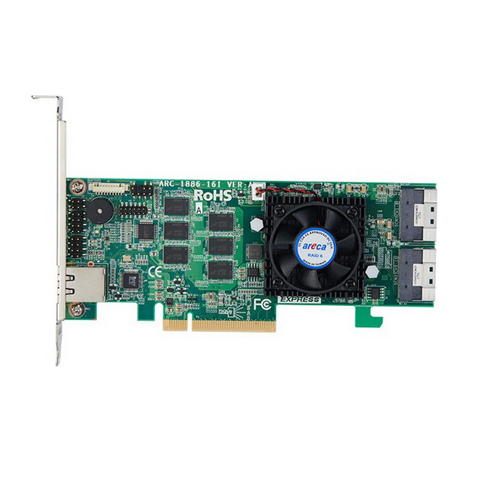 

Контроллер Areca ARC-1886-16I, SAS/SATA/NVMe 12G, 16-port (SlimSAS), RAID 0/1/5/6/10/50/60, 8gb, PCI-Ex8, Retail, ARC-1886-16I