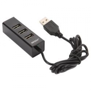 Концентратор Ginzzu GR-474UB, 4xUSB 2.0, черный