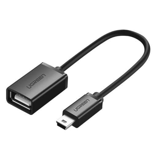 

Кабель-переходник (адаптер) USB 2.0(Af)-Mini USB 2.0(Bm), OTG, 10см, черный UGREEN US249 (10383), US249