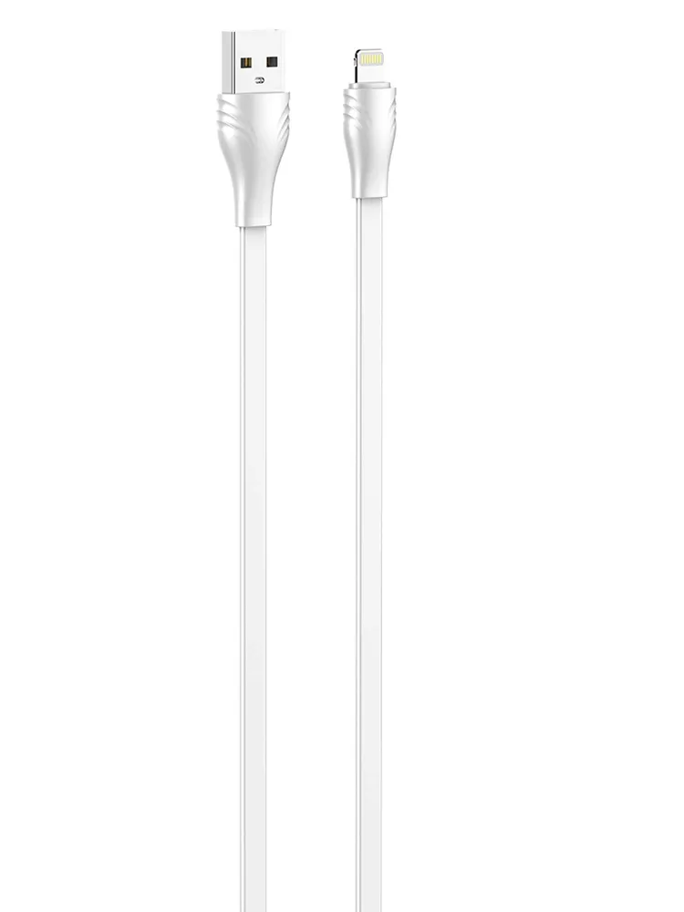 

Кабель USB 2.0(Am)-Lightning 8-pin(m), плоский, 2.1A, 1м, белый LDNIO LS551 (LD_C3828), LS551