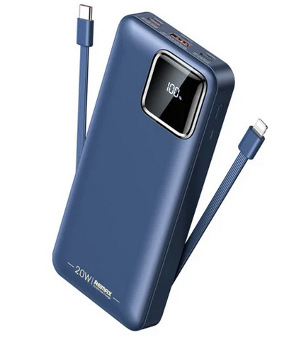 

Портативный аккумулятор (Powerbank) Remax RPP-513, 20000mAh, 2xUSB, 3A, Type-C, QC, синий (6954851202264), RPP-513