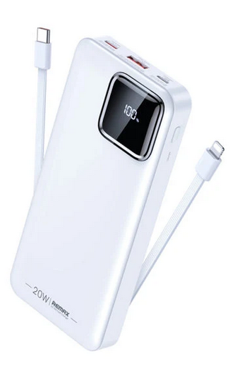 

Портативный аккумулятор (Powerbank) Remax RPP-513, 20000mAh, 2xUSB, 3A, Type-C, QC, белый (6954851202257), RPP-513