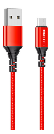 

Кабель USB-Micro USB, 2.4A, 1м, красный Borofone Ultra bright BX54 (6931474745828), BX54