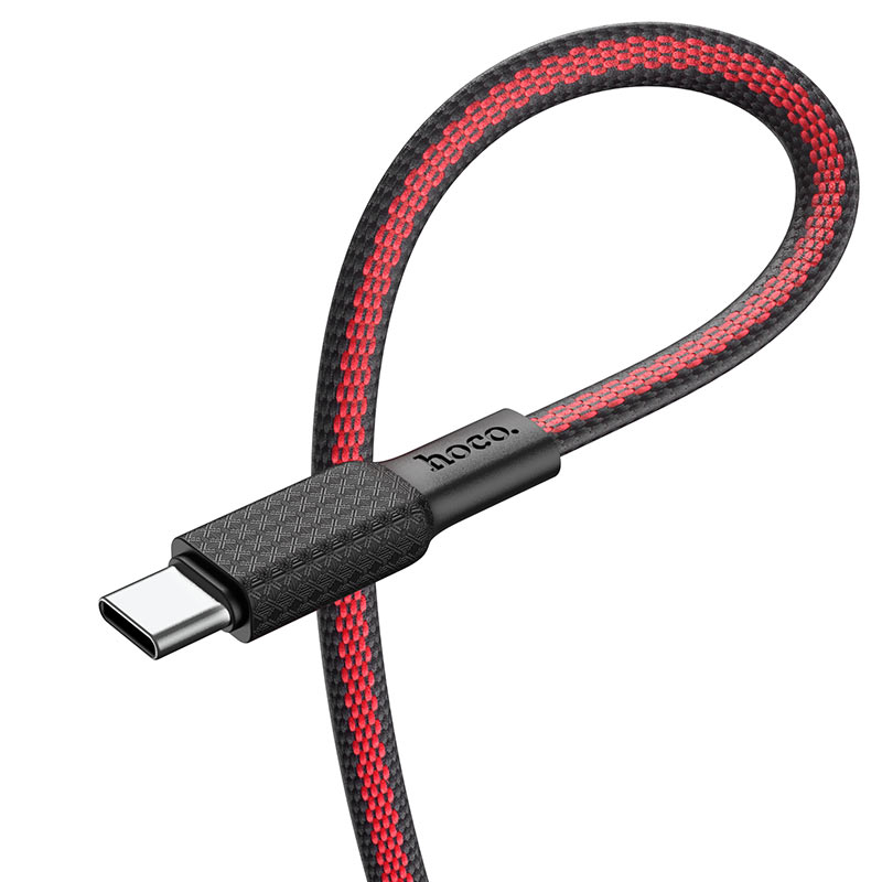 

Кабель USB 2.0(Am)-USB 2.0 Type-C(m), 3A, 1м, черный/красный HOCO X69 Jaeger (6931474760258), 0