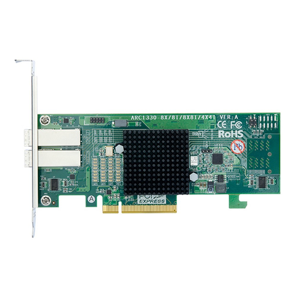 

Адаптер HBA Areca ARC-1330, SAS/SATA 12G, 8-port (miniSAS HD), PCI-Ex8, Retail (ARC-1330-8x), ARC-1330