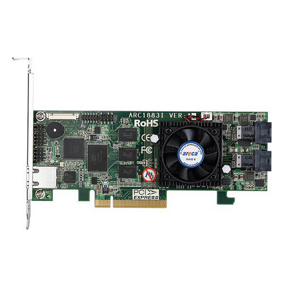 

Контроллер Areca ARC-1883, SAS/SATA 12G, 8-port (miniSAS HD), 0, 1, 3, 5, 6, 10, 30, 50, 60, Single Disk or JBOD, 2Gb, PCI-Ex8, Retail (ARC-1883i), ARC-1883