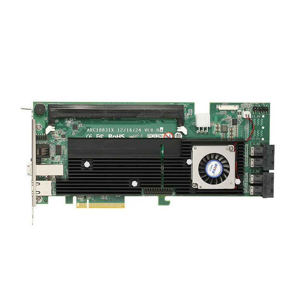 

Контроллер Areca ARC-1883, SAS/SATA 12G, 20-port (miniSAS HD), 0, 1, 3, 5, 6, 10, 30, 50, 60, Single Disk or JBOD, 2Gb, PCI-Ex8, Retail (ARC-1883ix-16), ARC-1883