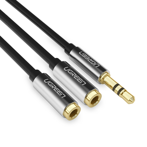 

Кабель-разветвитель Jack 3.5mm(M)-2xJack 3.5mm(F), 20см, черный UGREEN AV123 (10532), AV123