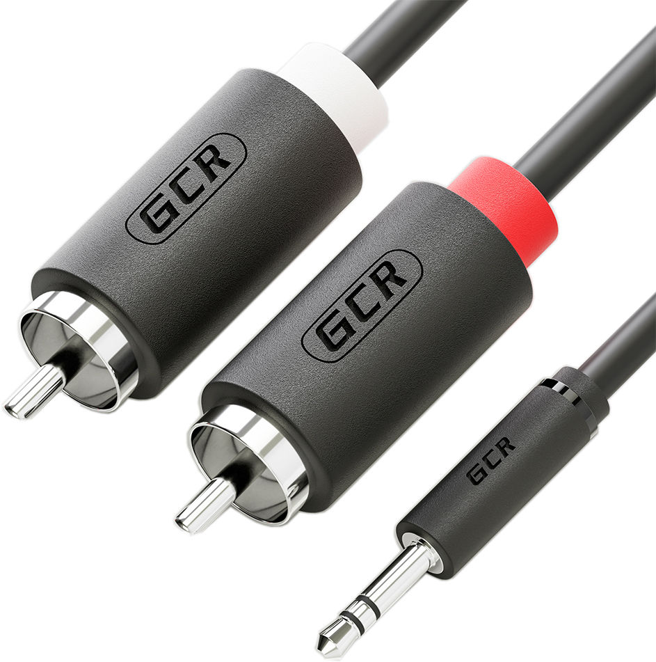 

Кабель-разветвитель Jack 3.5mm(M)-2xRCA(M), экранированный, 20м, черный Greenconnect (GCR-51731)