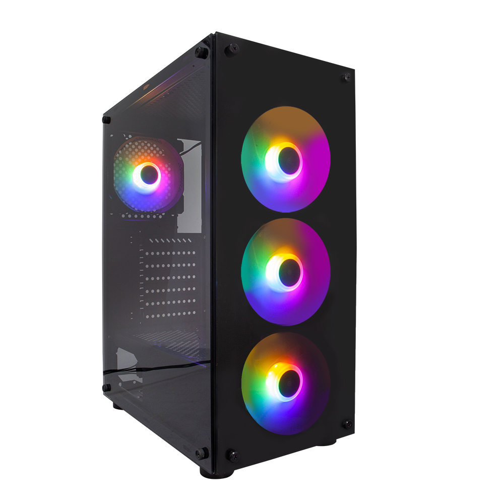 

Корпус 1STPLAYER FIRE DANCING V3-B, ATX, Midi-Tower, USB 3.0, черный, без БП (V3-B-4F1), FIRE DANCING V3-B