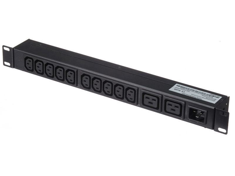 

Блок розеток (PDU) Netko PDU-1U–C13+С19, 1U, кол-во розеток:12 (10xC13/2xC19), 16А, черный (55786), PDU-1U–C13+С19
