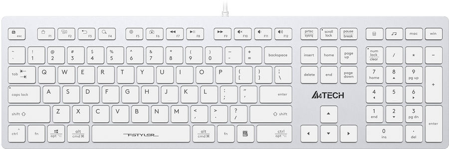 Клавиатура A4Tech Fstyler FX50, USB, белый