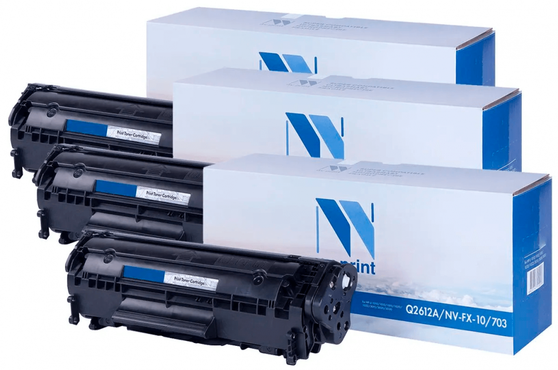 

Картридж лазерный NV Print NV-Q2612A/FX10/703-SET3 (12A/Q2612A/703), черный, 2000 страниц, 3 шт., совместимый для LJ 3015/ 3030/ 1012/ 1010/ 1015/ 3020/ 1020/ 1022/ 1022N/ 1022NW/ 1018/ 3050/ 3052/ 3055/ 1018/ 3050Z/ Fax L95/ i-Sensys L100/ L120/ L140/ L1