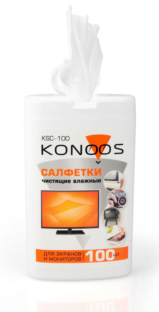 Салфетки влажные 100 шт. для экранов KSC-100 Konoos